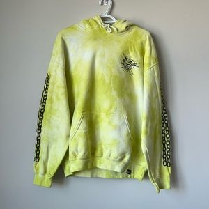 Broken Promises | Neon Yellow Tie Dye Hoodie